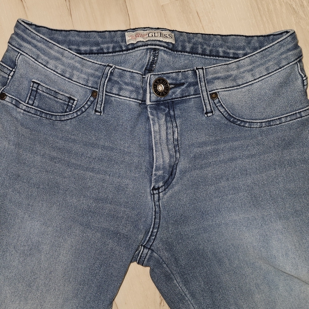 Guess Vintage Straight Leg Jeans Blue Wash US M EU 38 Mexico Faux Front Pockets - Picture 8 of 10